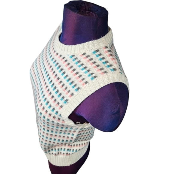 Vintage Suburban Petites Pastel Pink & Blue Sweater Vest Size Small Women's Q5 - Picture 4 of 9